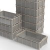 Anysizebasket Tote Basket, 21L x 13W x 6H, 1/2 x  #18 Flattened Expanded Metal, 304 Stainless Steel TOTE-211306-E12-SS